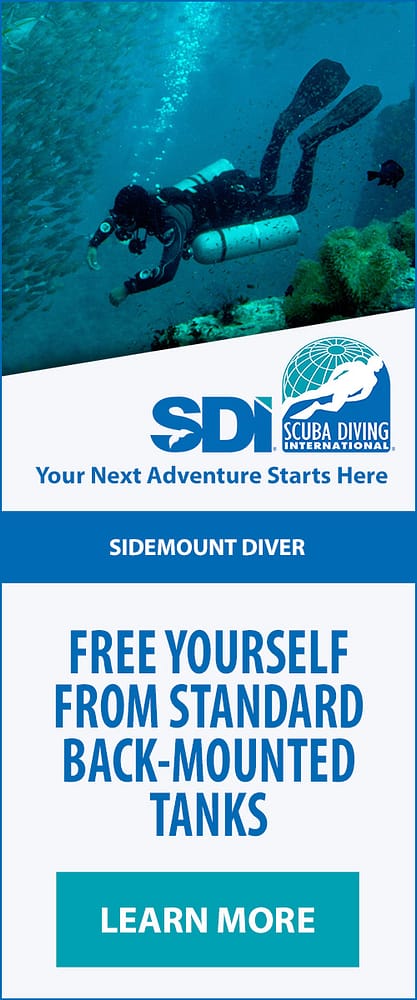 SDI Sidemount Diver vertical Banner