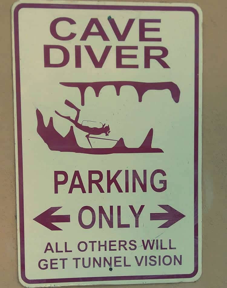 cave diver parking only