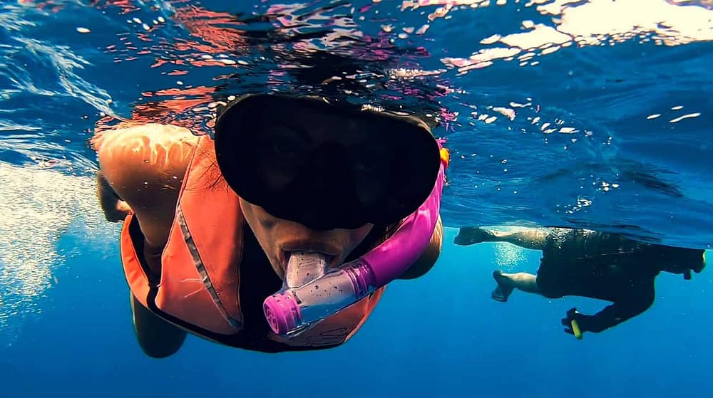 lady snorkelling lady snorkelling in mexico